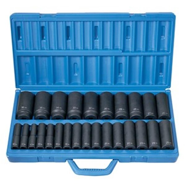 Light House Beauty 1/2 Inch Drive 26 Pieces Deep Length Metric Master Set LI2571887 - main